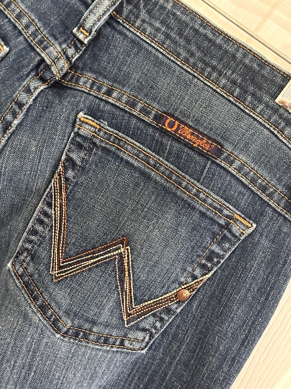 Wrangler Q Baby Jeans 5/6 x 34 Bootcut Mid Rise Western Denim WRQ201B